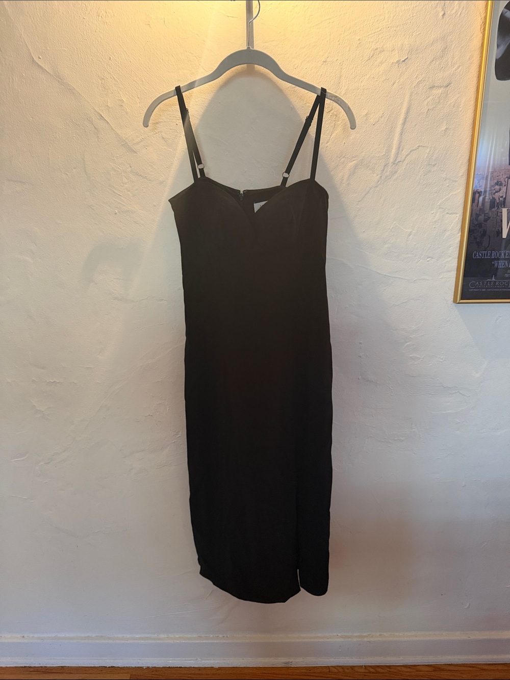 J. Crew Black Sleeveless Midi Slip Dress